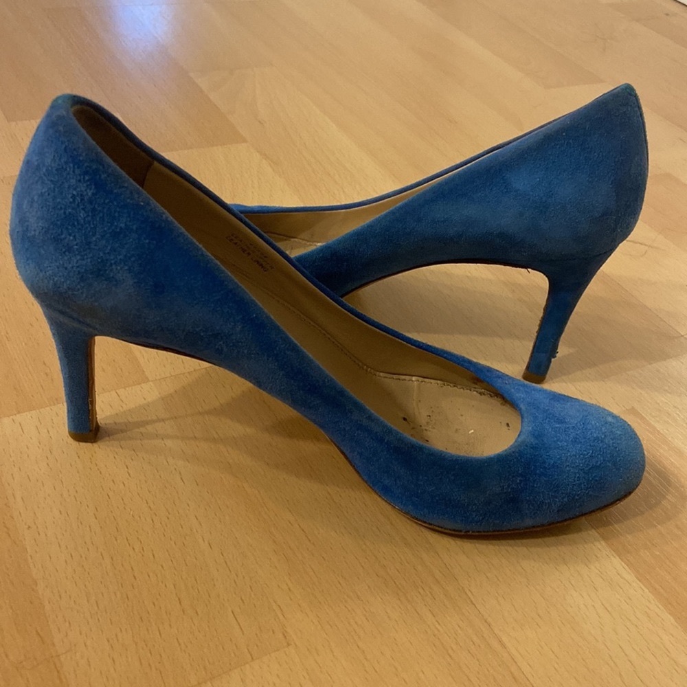 Jcrew blue suede 3” heels